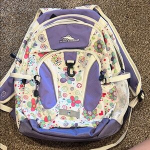 High Sierra Kids Backpack - Purple and Cream Floral